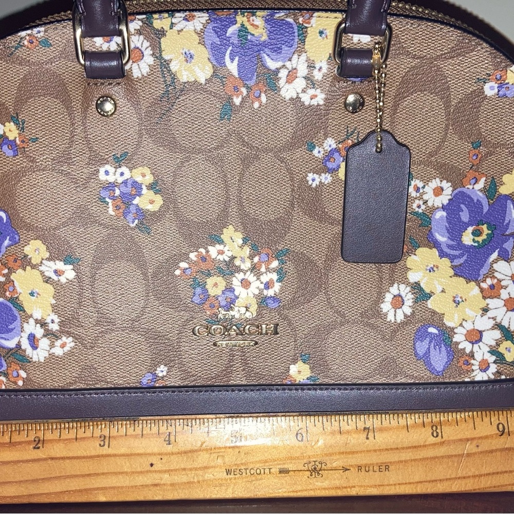 Coach F31968 Sierra Purple & Brown Patent Leather Satchel - Picture 5 of 11